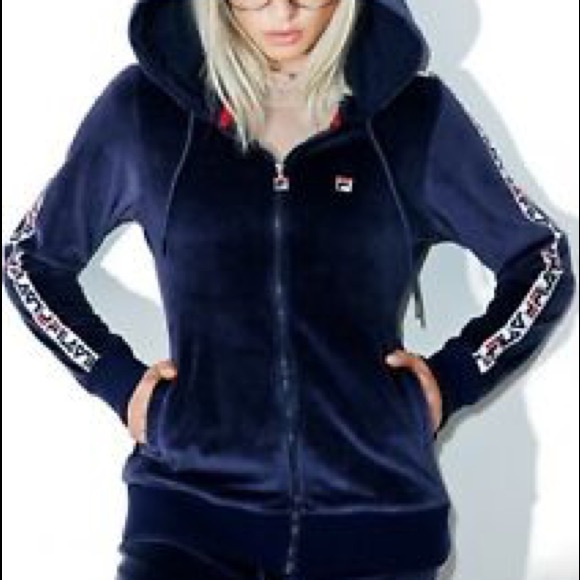 navy blue fila jacket